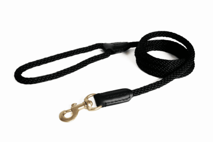 Alvalley Rope and Leather Snap Lead (size: 4ft x 3/4 in)