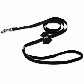 Susan Lanci Designs Nouveau Bow Leash (Color: black, size: 4 ft)