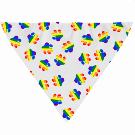 Dog Bandana (Color: Rainbow Paw Prints, size: small)