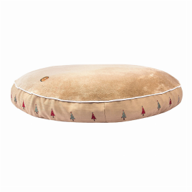 Halo Christmas Tree Round Dog Bed (Color: Safari, size: S)