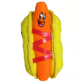 Tuffy Funny Food HotDog (Color: Yellow & Orange, size: one size)