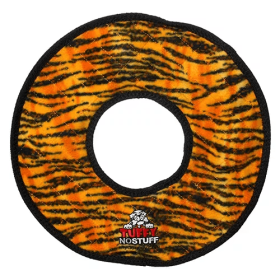 Tuffy No Stuff Mega Ring Tiger (Color: Orange & Black, size: mega)