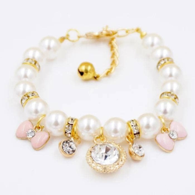 Princess Pearl Charm Collar (size: small)