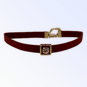 Burgundy Buckle Necklace (size: small)