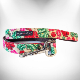 Dog Leash Dedign (Color: Mayan Flowers, size: THIN 5/8" width- 5' long)