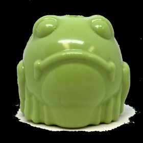 MKB Bull Frog Durable Rubber Chew Toy & Treat Dispenser (Color: Green, size: medium)