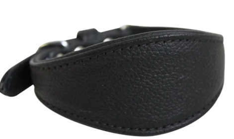 Hound Plain Collar by Angel 14" X 1.75" , Midnight Black (Color: Midnight Black, size: small)