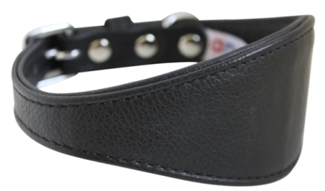 Hound Plain Collar by Angel 16" X 2.25" , Midnight Black (Color: Midnight Black, size: Small/Medium)