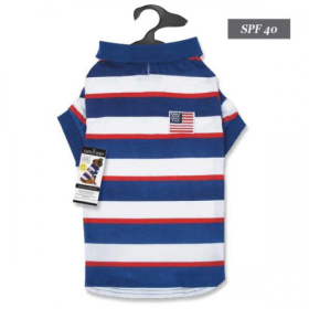 ZZ Patriotic Pooch SPF40 Polo (Color: Red White Blue, size: XXsmall)